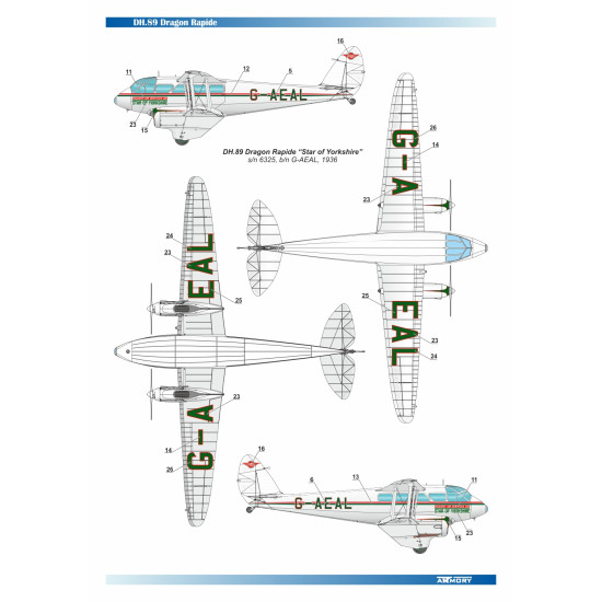 Armory AR-48005 1/48 DH.89 Dragon Rapide Short Haul Airliner 